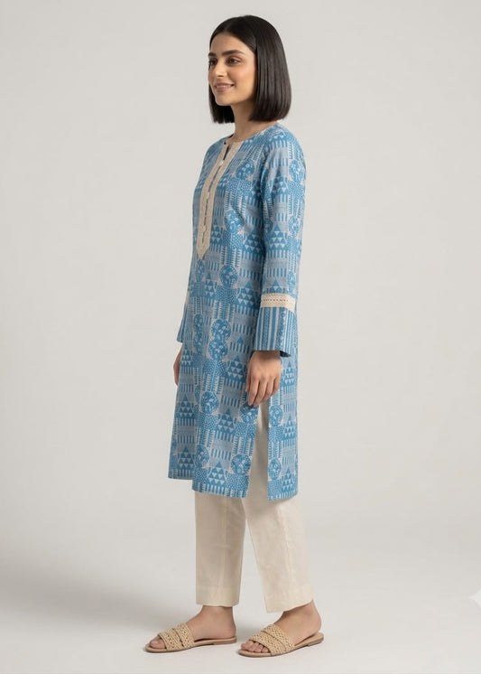 Sky Blue Printed 2 pc