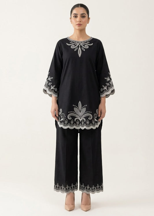 Elegant black 2-Piece Embroidered Suit