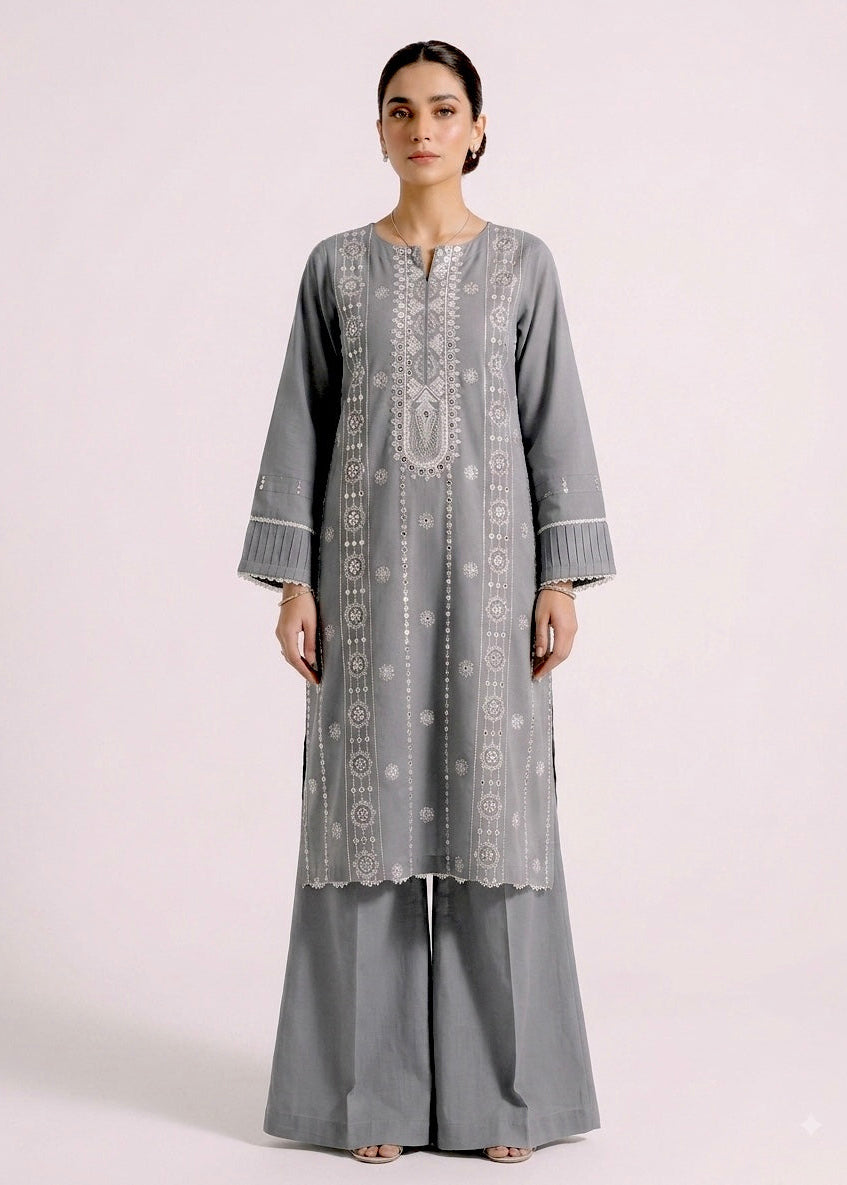 Grey Embroidered 2PC
