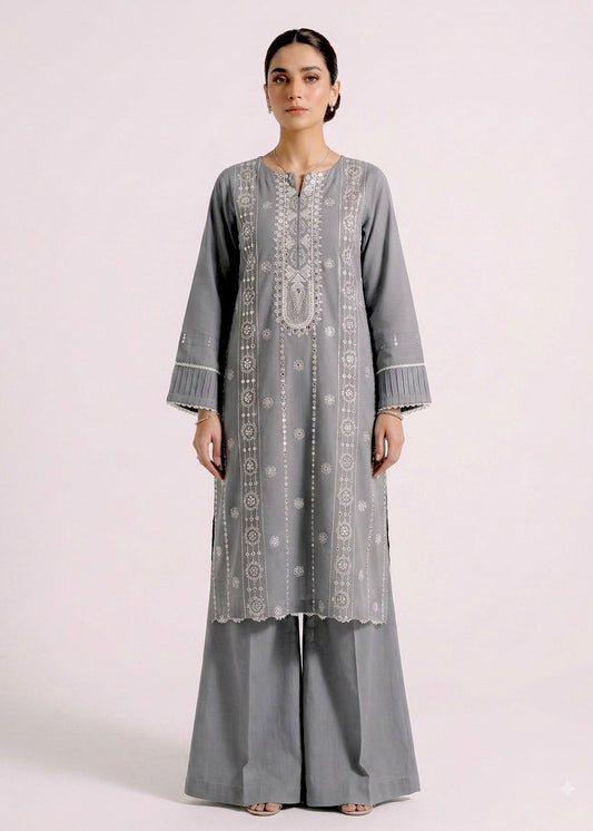 Grey Embroidered 2PC
