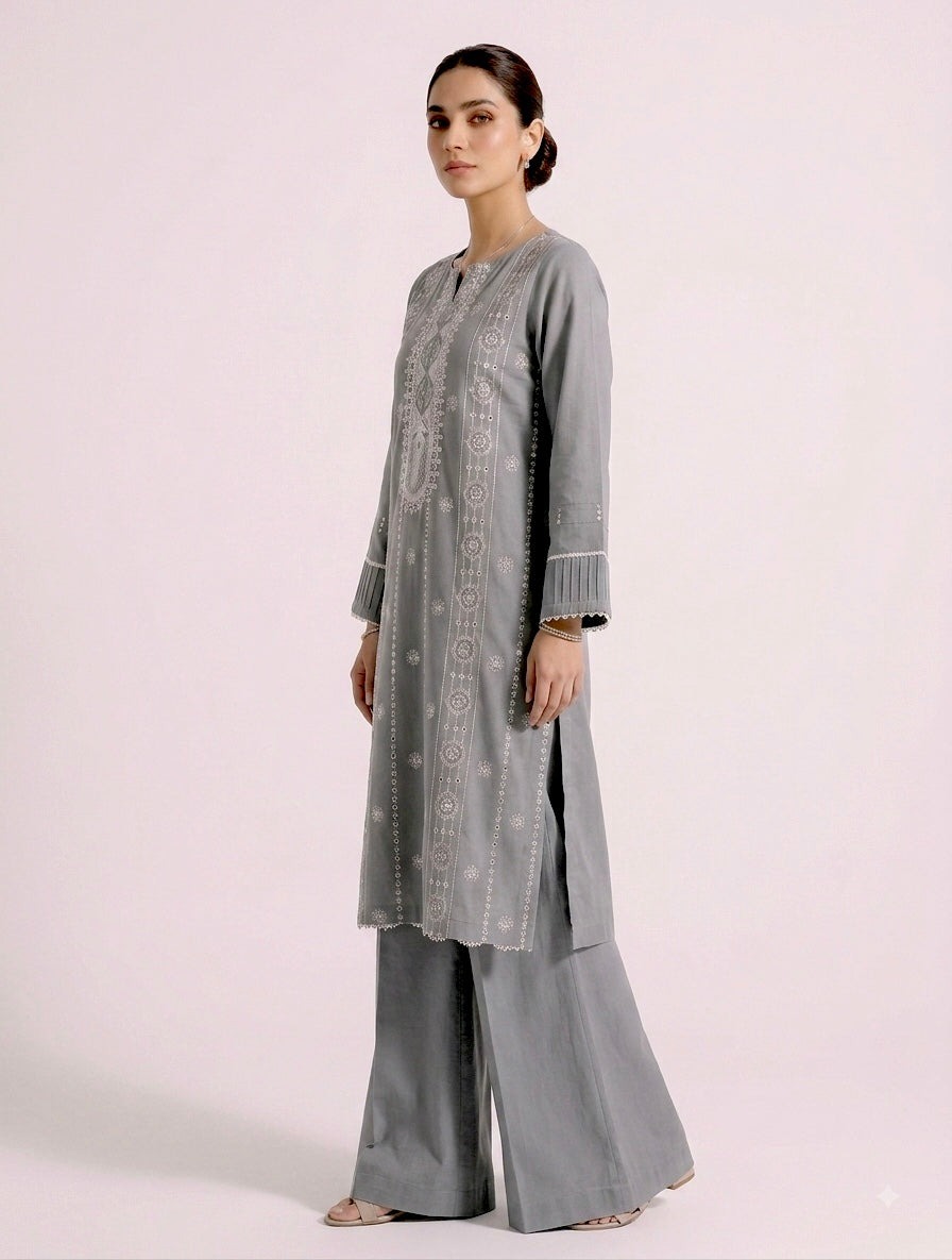 Grey Embroidered 2PC