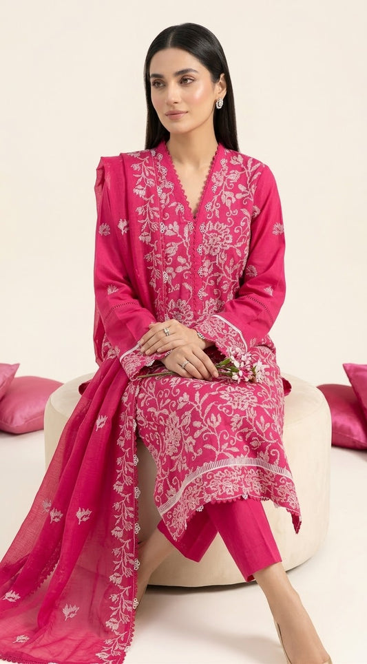 Gul-e-Rana Pink Embroidered 3PC