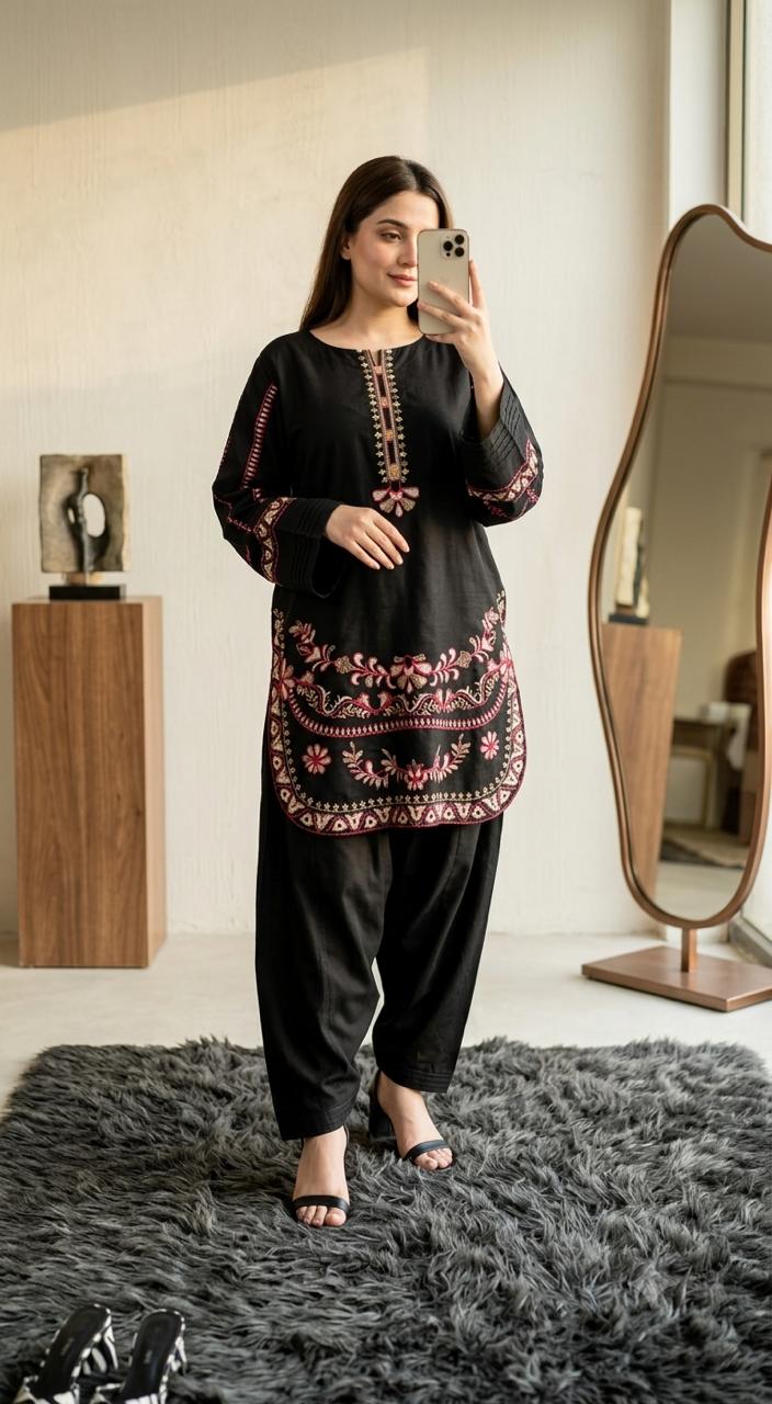 black embroidery