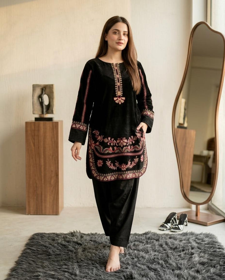 black embroidery