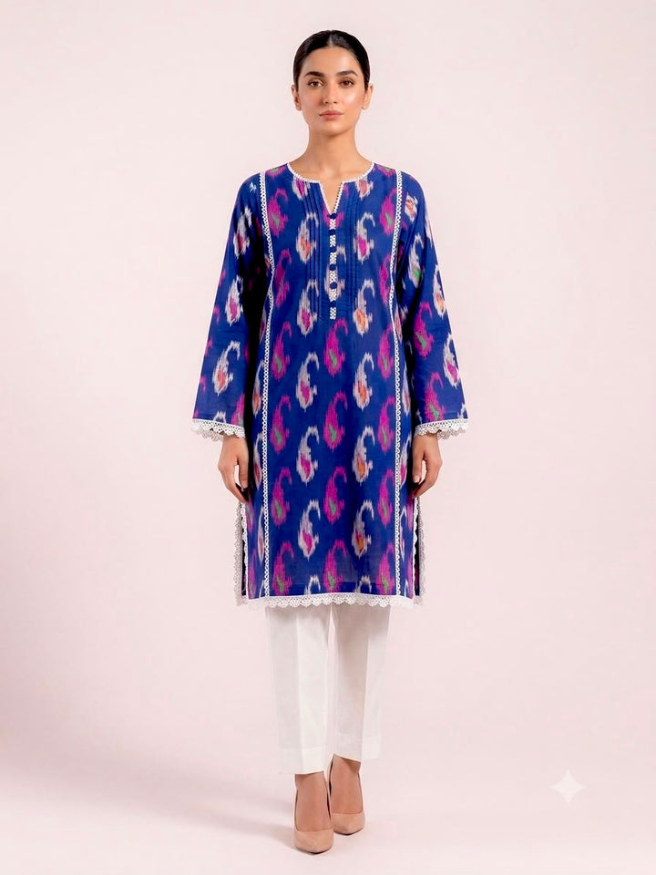 Royal Blue Printed Lawn unstitched – Elegant Summer 2-Piece Set