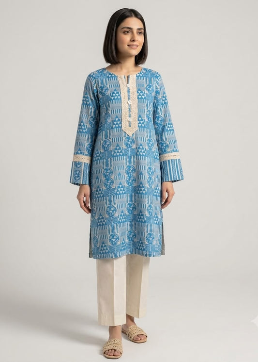 Sky Blue Printed 2 pc