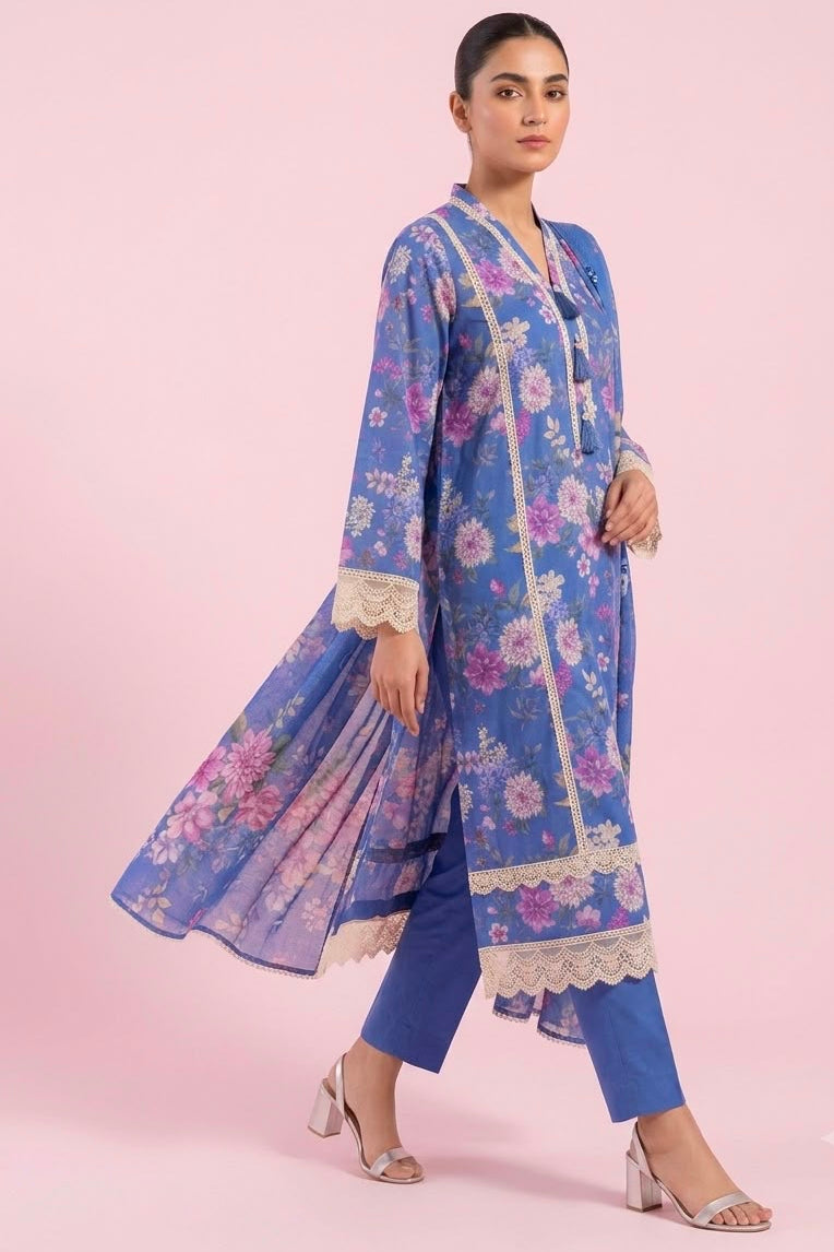 unstitched floral printed 2pc duptta shirt